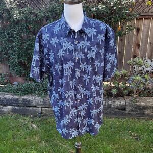 NWT Cooke Street Aloha Hawaiian Shirt Palm Tree Blue Men's Size 2XL New